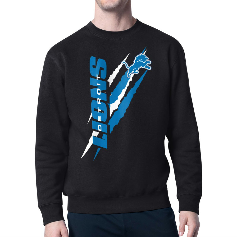 Detroit Lions Starter Color Scratch Team Graphic Fleece Pullover Sweatshirt - Black sale