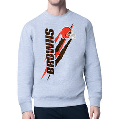 Cleveland Browns Starter Color Scratch Team Graphic Fleece Pullover Sweatshirt - Heather Gray on sale