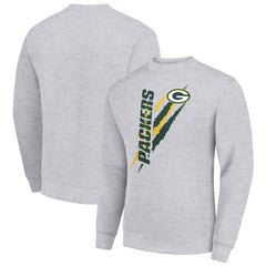 Green Bay Packers Starter Color Scratch Team Graphic Fleece Pullover Sweatshirt - Heather Gray cheap