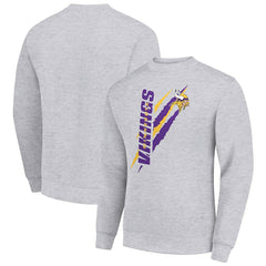 Minnesota Vikings Starter Color Scratch Team Graphic Fleece Pullover Sweatshirt - Heather Gray cheap