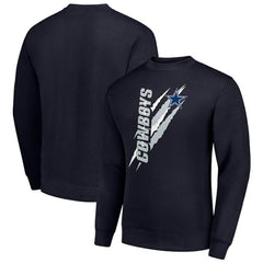 Dallas Cowboys Starter Color Scratch Team Graphic Fleece Pullover Sweatshirt - Navy online