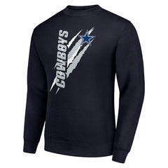 Dallas Cowboys Starter Color Scratch Team Graphic Fleece Pullover Sweatshirt - Navy online
