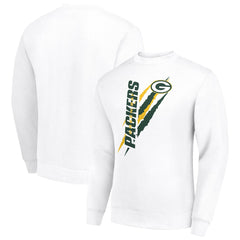Green Bay Packers Starter Color Scratch Team Graphic Fleece Pullover Sweatshirt - White outlet