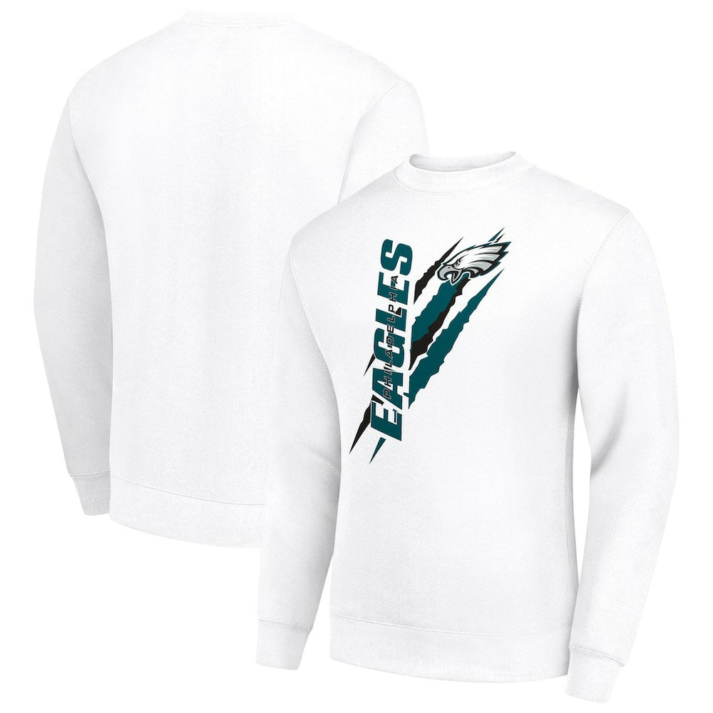 Philadelphia Eagles Starter Color Scratch Team Graphic Fleece Pullover Sweatshirt - White outlet