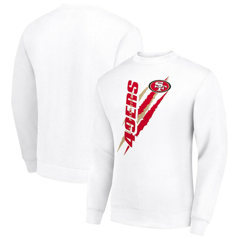San Francisco 49ers Starter Color Scratch Team Graphic Fleece Pullover Sweatshirt - White outlet