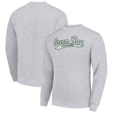Green Bay Packers Starter Tailsweep Team Graphic Tri-Blend Fleece Pullover Sweatshirt - Heather Gray sale