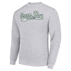 Green Bay Packers Starter Tailsweep Team Graphic Tri-Blend Fleece Pullover Sweatshirt - Heather Gray sale