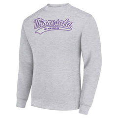 Minnesota Vikings Starter Tailsweep Team Graphic Tri-Blend Fleece Pullover Sweatshirt - Heather Gray online