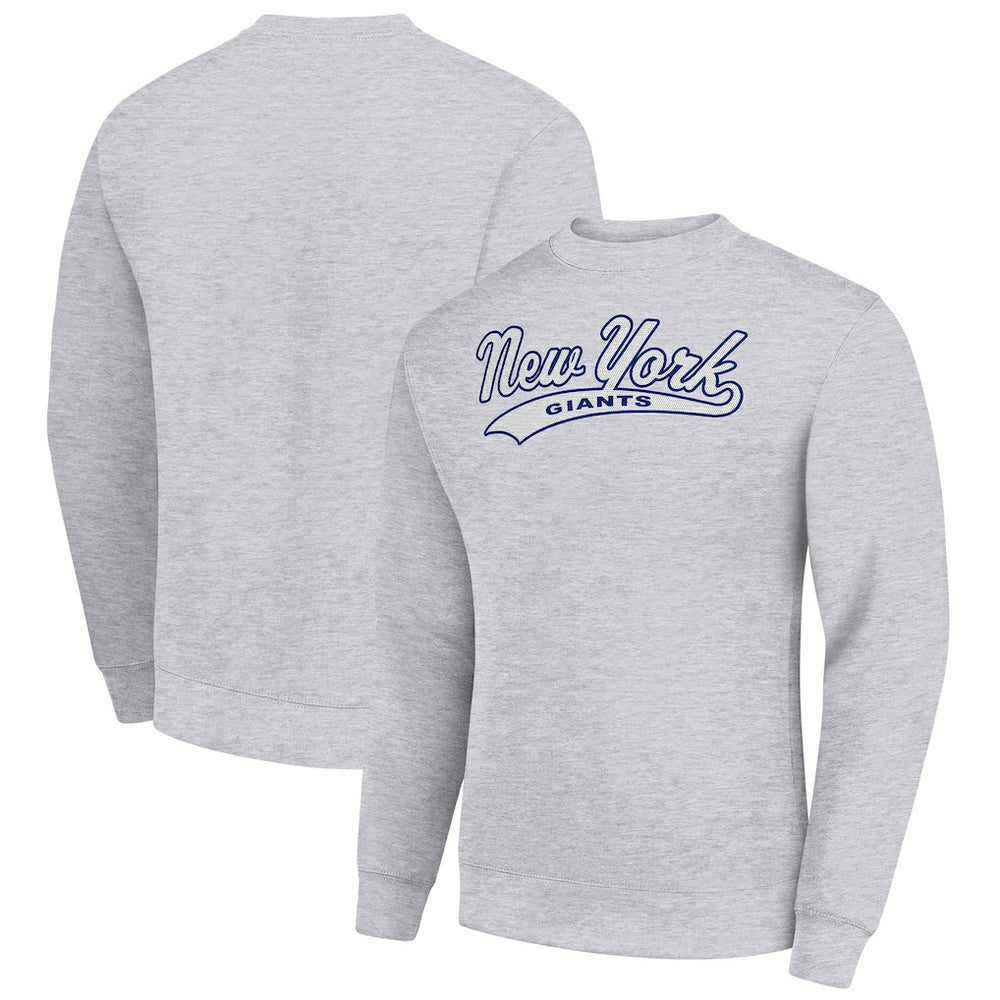 New York Giants Starter Tailsweep Team Graphic Tri-Blend Fleece Pullover Sweatshirt - Heather Gray sale
