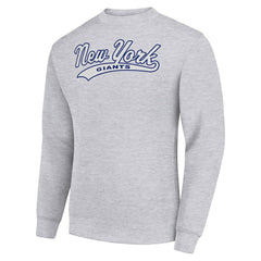 New York Giants Starter Tailsweep Team Graphic Tri-Blend Fleece Pullover Sweatshirt - Heather Gray sale