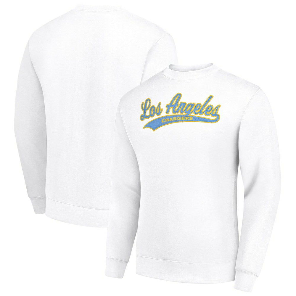 Los Angeles Chargers Starter Tailsweep Team Graphic Tri-Blend Fleece Pullover Sweatshirt - White sale