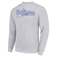 Baltimore Ravens Starter Tailsweep Team Graphic Tri-Blend Fleece Pullover Sweatshirt - Heather Gray discount