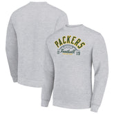 Green Bay Packers Starter Half Ball Team Graphic Tri-Blend Fleece Pullover Sweatshirt - Heather Gray outlet