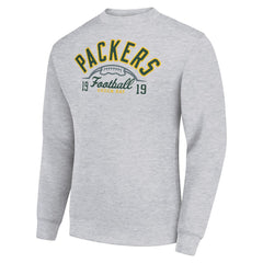 Green Bay Packers Starter Half Ball Team Graphic Tri-Blend Fleece Pullover Sweatshirt - Heather Gray outlet