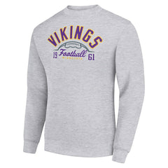Minnesota Vikings Starter Half Ball Team Graphic Tri-Blend Fleece Pullover Sweatshirt - Heather Gray online