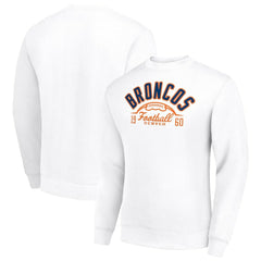 Denver Broncos Starter Half Ball Team Graphic Tri-Blend Fleece Pullover Sweatshirt - White outlet