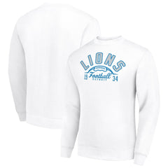Detroit Lions Starter Half Ball Team Graphic Tri-Blend Fleece Pullover Sweatshirt - White sale