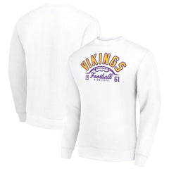 Minnesota Vikings Starter Half Ball Team Graphic Tri-Blend Fleece Pullover Sweatshirt - White for sale