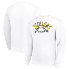 Pittsburgh Steelers Starter Half Ball Team Graphic Tri-Blend Fleece Pullover Sweatshirt - White sale