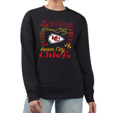 Kansas City Chiefs G-III 4Her by Carl Banks Women's Collage Graphic Fleece Pullover Sweatshirt - Black on sale