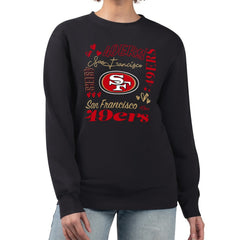 San Francisco 49ers G-III 4Her by Carl Banks Women's Collage Graphic Fleece Pullover Sweatshirt - Black outlet