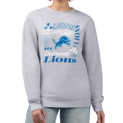 Detroit Lions G-III 4Her by Carl Banks Women's Collage Graphic Fleece Pullover Sweatshirt - Heather Gray outlet
