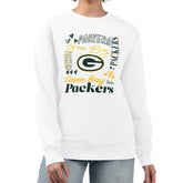 Green Bay Packers G-III 4Her by Carl Banks Women's Collage Graphic Fleece Pullover Sweatshirt - White discount
