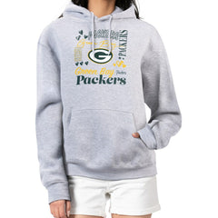 Green Bay Packers G-III 4Her by Carl Banks Women's Collage Graphic Fleece Pullover Hoodie - Heather Gray outlet