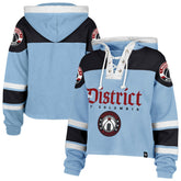 Washington Wizards '47 Women's 2024/25 City Edition Superior Cropped Lace-Up Pullover Hoodie - Light Blue | 47 brand cheap