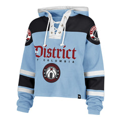 Washington Wizards '47 Women's 2024/25 City Edition Superior Cropped Lace-Up Pullover Hoodie - Light Blue | 47 brand cheap