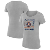 Houston Astros G-III 4Her by Carl Banks Women's Super-Slim Fit Lightweight Collage Team Graphic Crew Neck T-Shirt - Heather Gray