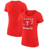 Texas Rangers G-III 4Her by Carl Banks Women's Super-Slim Fit Lightweight Collage Team Graphic Crew Neck T-Shirt - Red