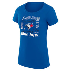 Toronto Blue Jays G-III 4Her by Carl Banks Women's Super-Slim Fit Lightweight Collage Team Graphic Crew Neck T-Shirt - Royal