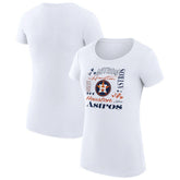 Houston Astros G-III 4Her by Carl Banks Women's Super-Slim Fit Lightweight Collage Team Graphic Crew Neck T-Shirt - White