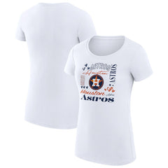 Houston Astros G-III 4Her by Carl Banks Women's Super-Slim Fit Lightweight Collage Team Graphic Crew Neck T-Shirt - White