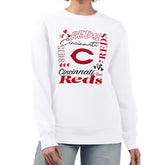 Cincinnati Reds G-III 4Her by Carl Banks Women's Collage Team Graphic Fleece Pullover Hoodie - White