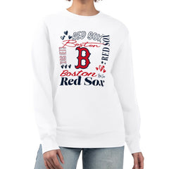 Boston Red Sox G-III 4Her by Carl Banks Women's Collage Team Graphic Fleece Pullover Hoodie - White