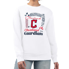 Cleveland Guardians G-III 4Her by Carl Banks Women's Collage Team Graphic Fleece Pullover Hoodie - White