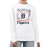 Detroit Tigers G-III 4Her by Carl Banks Women's Collage Team Graphic Fleece Pullover Hoodie - White