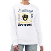 Milwaukee Brewers G-III 4Her by Carl Banks Women's Collage Team Graphic Fleece Pullover Hoodie - White