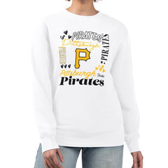 Pittsburgh Pirates G-III 4Her by Carl Banks Women's Collage Team Graphic Fleece Pullover Hoodie - White