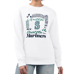 Seattle Mariners G-III 4Her by Carl Banks Women's Collage Team Graphic Fleece Pullover Hoodie - White