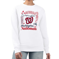 Washington Nationals G-III 4Her by Carl Banks Women's Collage Team Graphic Fleece Pullover Hoodie - White
