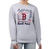 Boston Red Sox G-III 4Her by Carl Banks Women's Collage Team Graphic Fleece Pullover Hoodie - Heather Gray