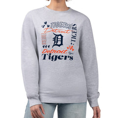 Detroit Tigers G-III 4Her by Carl Banks Women's Collage Team Graphic Fleece Pullover Hoodie - Heather Gray