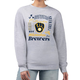 Milwaukee Brewers G-III 4Her by Carl Banks Women's Collage Team Graphic Fleece Pullover Hoodie - Heather Gray