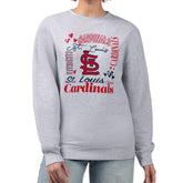 St. Louis Cardinals G-III 4Her by Carl Banks Women's Collage Team Graphic Fleece Pullover Hoodie - Heather Gray