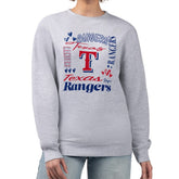 Texas Rangers G-III 4Her by Carl Banks Women's Collage Team Graphic Fleece Pullover Hoodie - Heather Gray