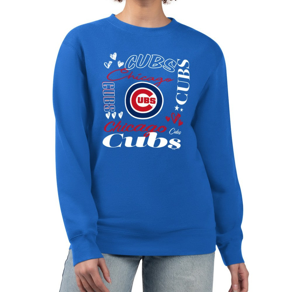 Chicago Cubs G-III 4Her by Carl Banks Women's Collage Team Graphic Fleece Pullover Hoodie - Royal