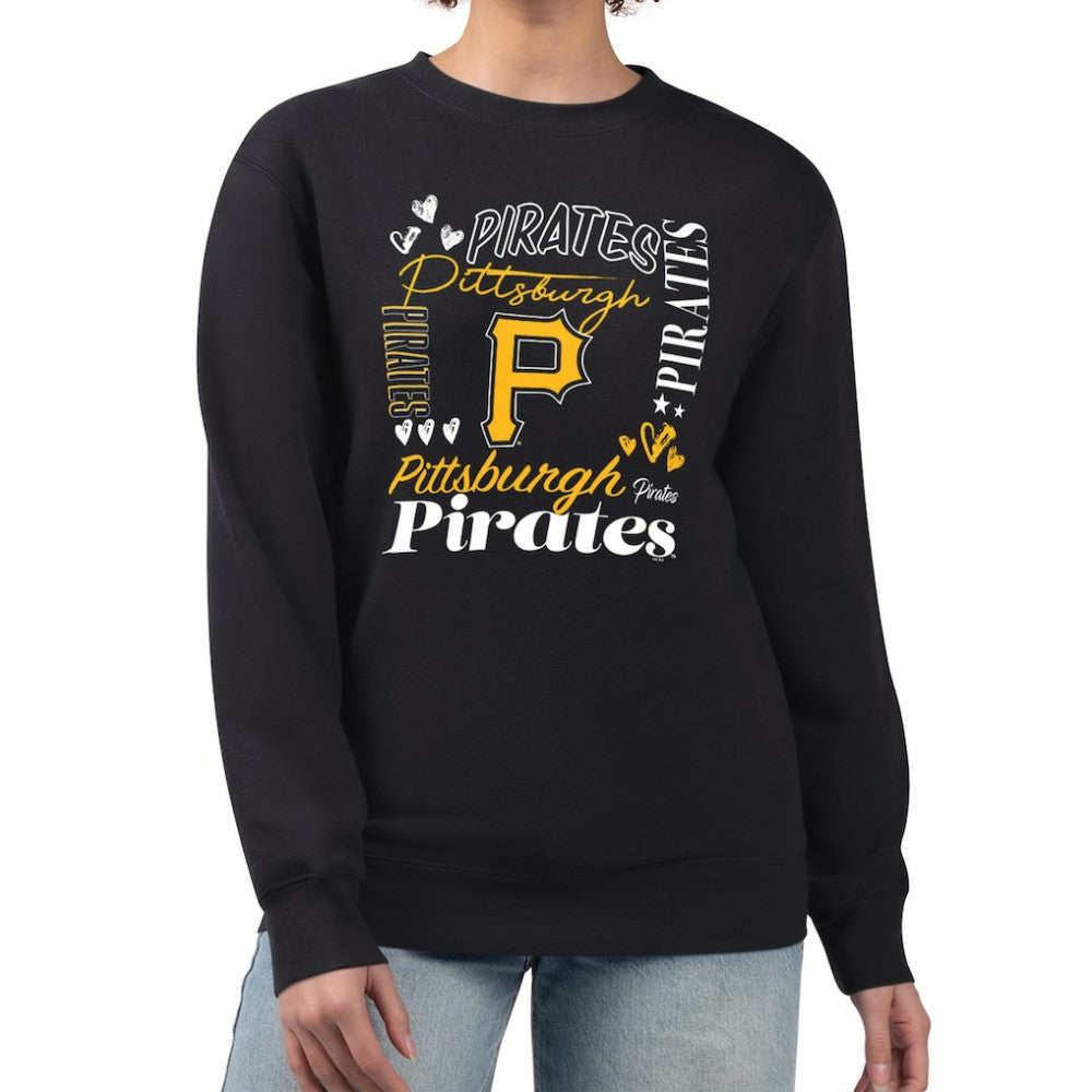 Pittsburgh Pirates G-III 4Her by Carl Banks Women's Collage Team Graphic Fleece Pullover Hoodie - Black